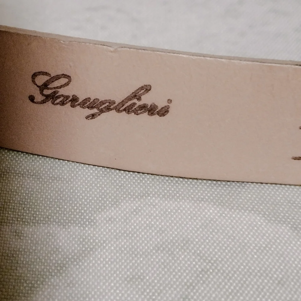 Elegant Italian Fine Leather Belt Garuglieri Snake Women’s Brown Tan Sz Large